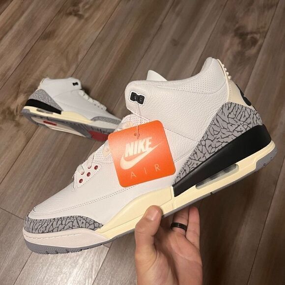 NIKE AIR JORDAN 3 RETRO REIMAGINED SIZE 17 WHITE CEMENT NWOB DN3707-100 SHOES DS - Picture 1 of 9